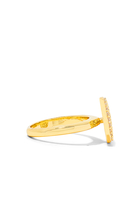 Pavé Circle Disc Ring, Gold-Plated Brass & Cubic Zirconia